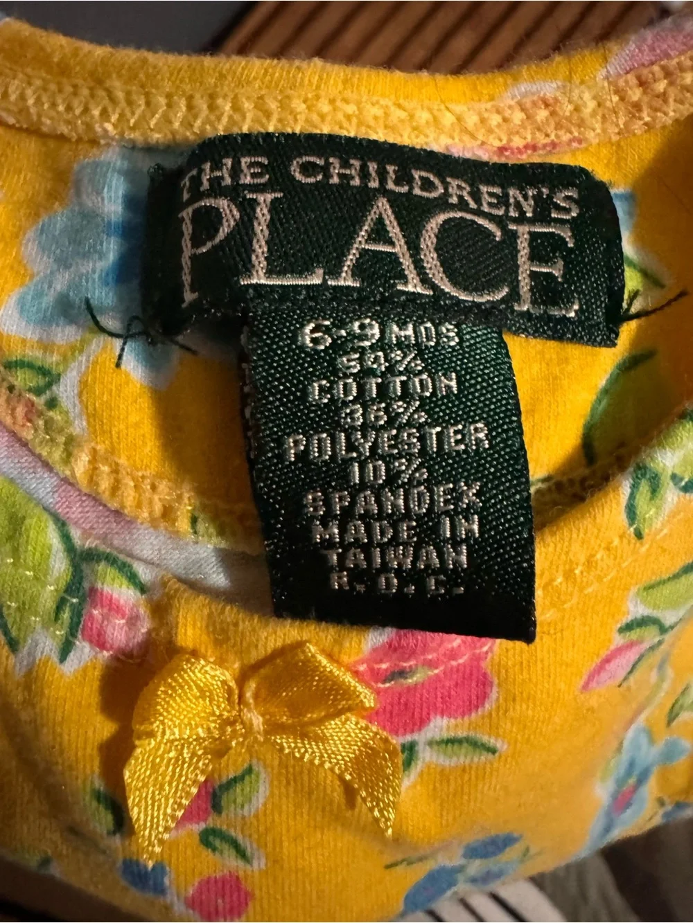 Vintage The Children's Place Yellow Floral Bubble Romper